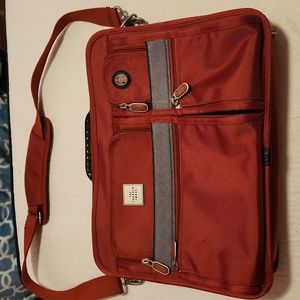 Sturdy Laptop Briefcase (The Sharper Image) Burnt Orange - used but like new